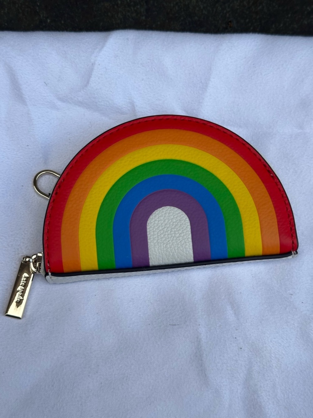 Women Rainbow Zip Coin Purse - Red Multicolor